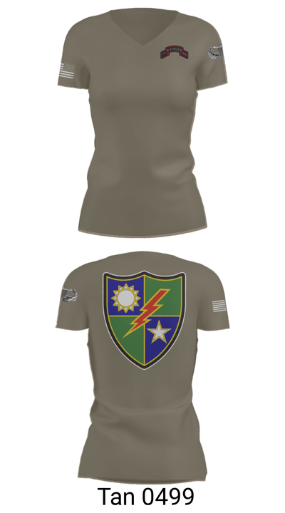 75th Ranger Regiment 53638422 Women's Short Sleeve V-neck Shirt - 68