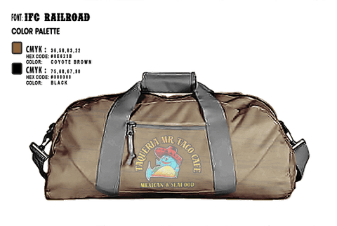 Duffle Bag, Taqueria Mr Taco Cafe Mexican & Seafood, , Teamtime, Team time, sublimation, custom sports apparel, team uniforms, spirit wear, spiritwear, sports uniforms, custom shirts, team store, custom team store, fundraiser sports, apparel fundraiser