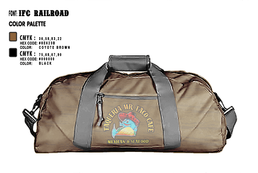 Duffle Bag, Taqueria Mr Taco Cafe Mexican & Seafood, , Teamtime, Team time, sublimation, custom sports apparel, team uniforms, spirit wear, spiritwear, sports uniforms, custom shirts, team store, custom team store, fundraiser sports, apparel fundraiser