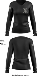 LAZY HELLDIVER 74477476 Women's Long Sleeve V-neck Shirt - 15