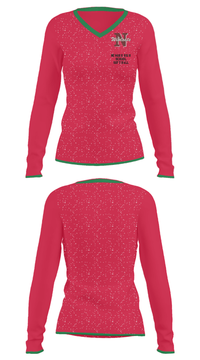 Newark High School Softball 78584076 Women's Long Sleeve V-neck Shirt - 32