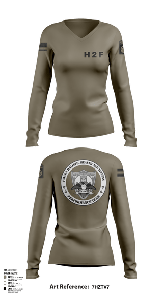 Womens Long Sleeve Vneck Shirt, 2BCT H2F, Army, Teamtime, Team time, sublimation, custom sports apparel, team uniforms, spirit wear, spiritwear, sports uniforms, custom shirts, team store, custom team store, fundraiser sports, apparel fundraiser