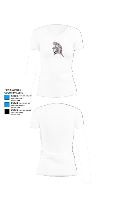 Southeast of Saline Trojans 16911990 Women's Short Sleeve V-neck Shirt - 18