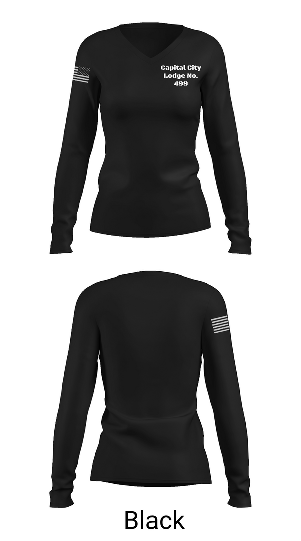 Womens Long Sleeve Vneck Shirt, Capital City Lodge No. 499, , Teamtime, Team time, sublimation, custom sports apparel, team uniforms, spirit wear, spiritwear, sports uniforms, custom shirts, team store, custom team store, fundraiser sports, apparel fundraiser