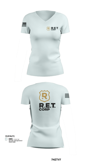 Womens Short Sleeve Vneck Shirt, RET CORP, Police, Teamtime, Team time, sublimation, custom sports apparel, team uniforms, spirit wear, spiritwear, sports uniforms, custom shirts, team store, custom team store, fundraiser sports, apparel fundraiser