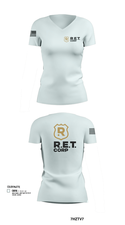 RET CORP 33326250 Women's Short Sleeve V-neck Shirt - 121
