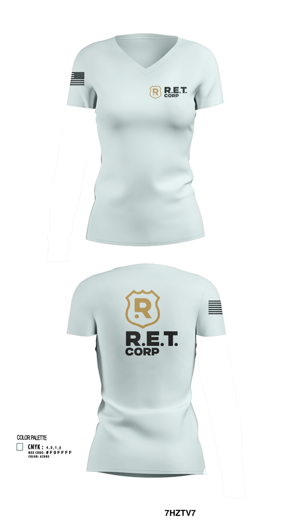 Womens Short Sleeve Vneck Shirt, RET CORP, Police, Teamtime, Team time, sublimation, custom sports apparel, team uniforms, spirit wear, spiritwear, sports uniforms, custom shirts, team store, custom team store, fundraiser sports, apparel fundraiser