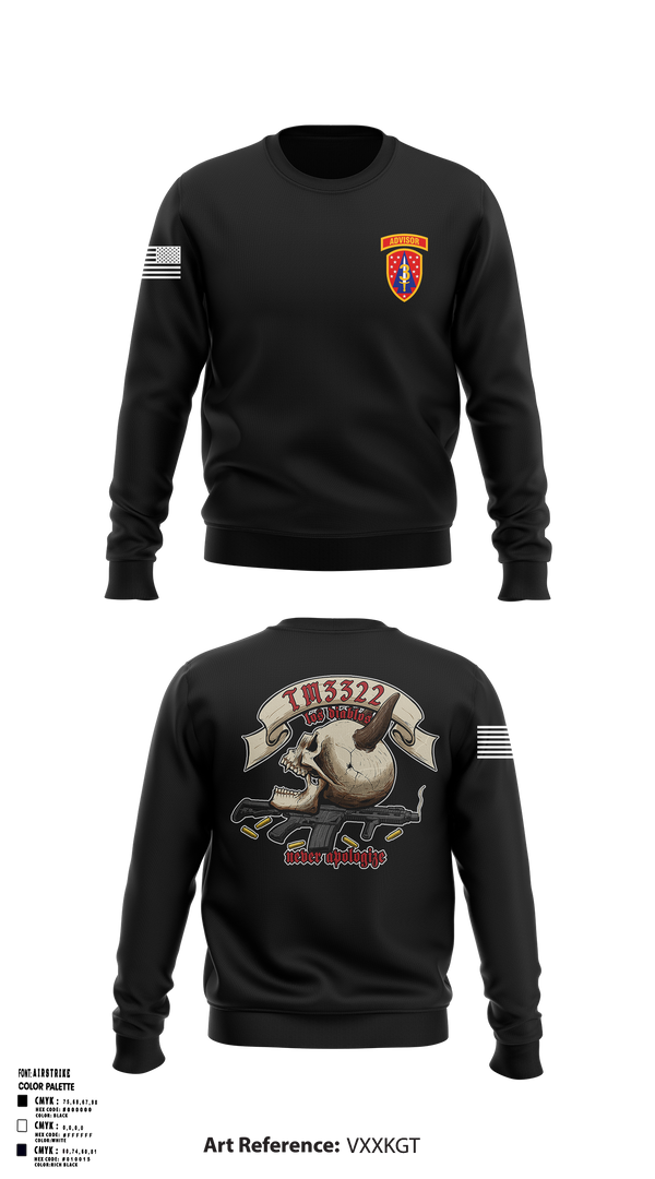 Crew Neck Sweatshirt, TM 2, B TRP, 3rd SQDN, 3 SFAB, Army, Teamtime, Team time, sublimation, custom sports apparel, team uniforms, spirit wear, spiritwear, sports uniforms, custom shirts, team store, custom team store, fundraiser sports, apparel fundraiser