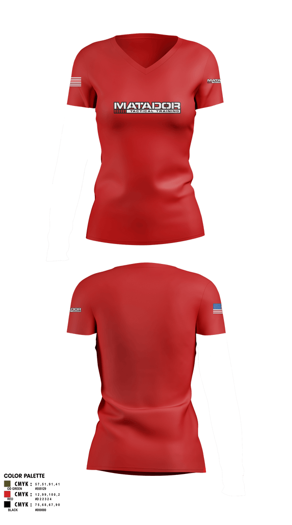 Women's Short Sleeve Vneck Shirt, Matador Tactical, , Teamtime, Team time, sublimation, custom sports apparel, team uniforms, spirit wear, spiritwear, sports uniforms, custom shirts, team store, custom team store, fundraiser sports, apparel fundraiser
