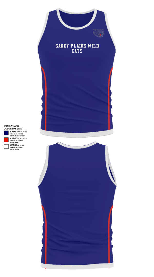 Tank Top, Sandy Plains Wild Cats, Baseball, Teamtime, Team time, sublimation, custom sports apparel, team uniforms, spirit wear, spiritwear, sports uniforms, custom shirts, team store, custom team store, fundraiser sports, apparel fundraiser