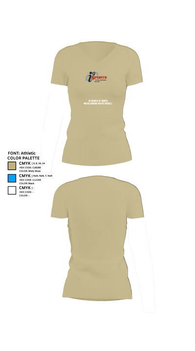 i9 Sports of North Mecklenburg/South Iredell 39583391 Women's Short Sleeve V-neck Shirt - 34