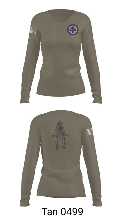 A Co 1/1-114th 36313026 Women's Long Sleeve V-neck Shirt - 77