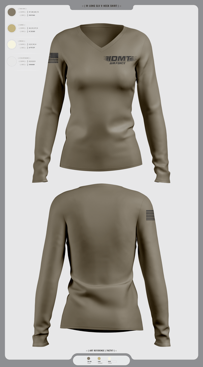 IDMT 24369770 Women's Long Sleeve V-neck Shirt - 1