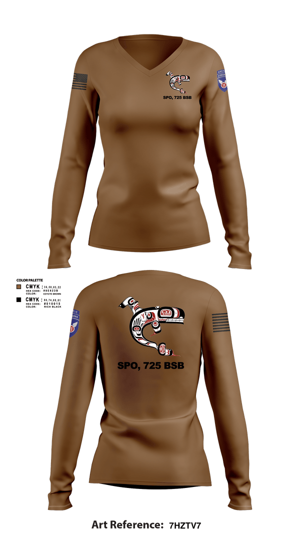 Womens Long Sleeve Vneck Shirt, 725 SPO, Army, Teamtime, Team time, sublimation, custom sports apparel, team uniforms, spirit wear, spiritwear, sports uniforms, custom shirts, team store, custom team store, fundraiser sports, apparel fundraiser