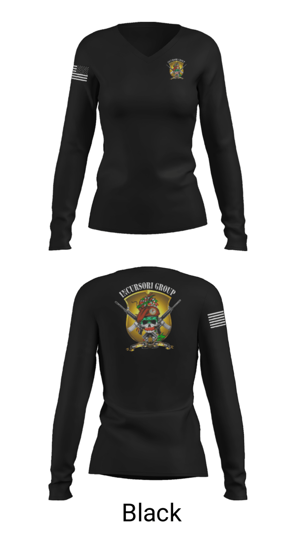 Women's Long Sleeve Vneck Shirt, Incursori, , Teamtime, Team time, sublimation, custom sports apparel, team uniforms, spirit wear, spiritwear, sports uniforms, custom shirts, team store, custom team store, fundraiser sports, apparel fundraiser