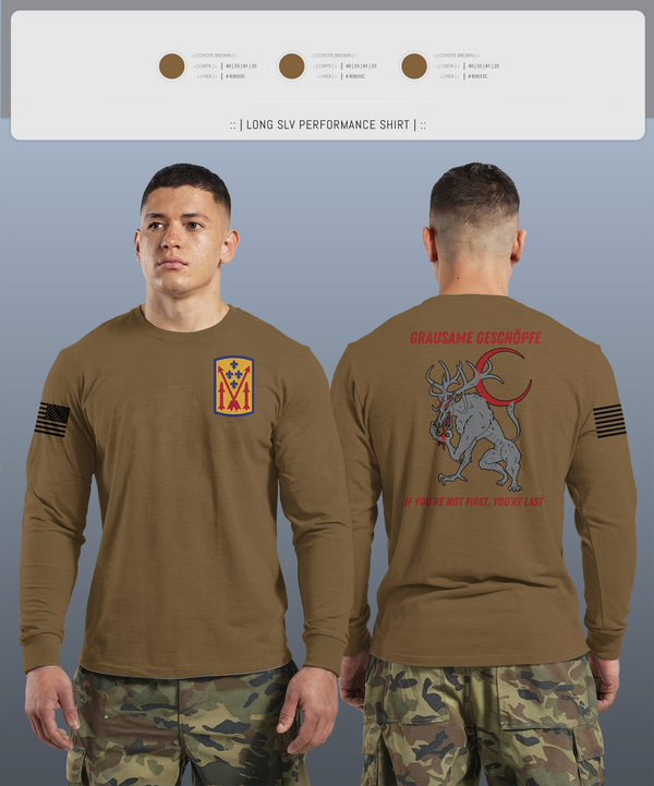Long Sleeve Performance Shirt, Bravo 1-57 ADAR, Army, Teamtime, Team time, sublimation, custom sports apparel, team uniforms, spirit wear, spiritwear, sports uniforms, custom shirts, team store, custom team store, fundraiser sports, apparel fundraiser