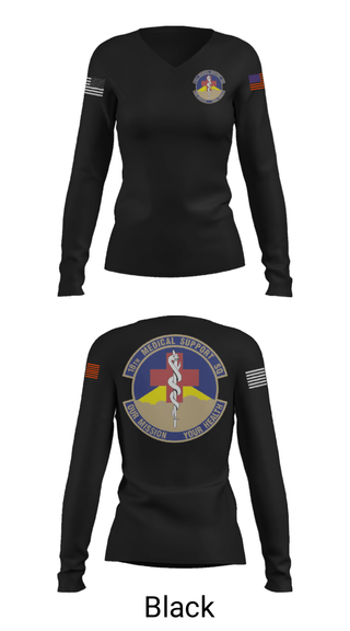 Women's Long Sleeve Vneck Shirt, 18 MDSS, Air Force, Teamtime, Team time, sublimation, custom sports apparel, team uniforms, spirit wear, spiritwear, sports uniforms, custom shirts, team store, custom team store, fundraiser sports, apparel fundraiser