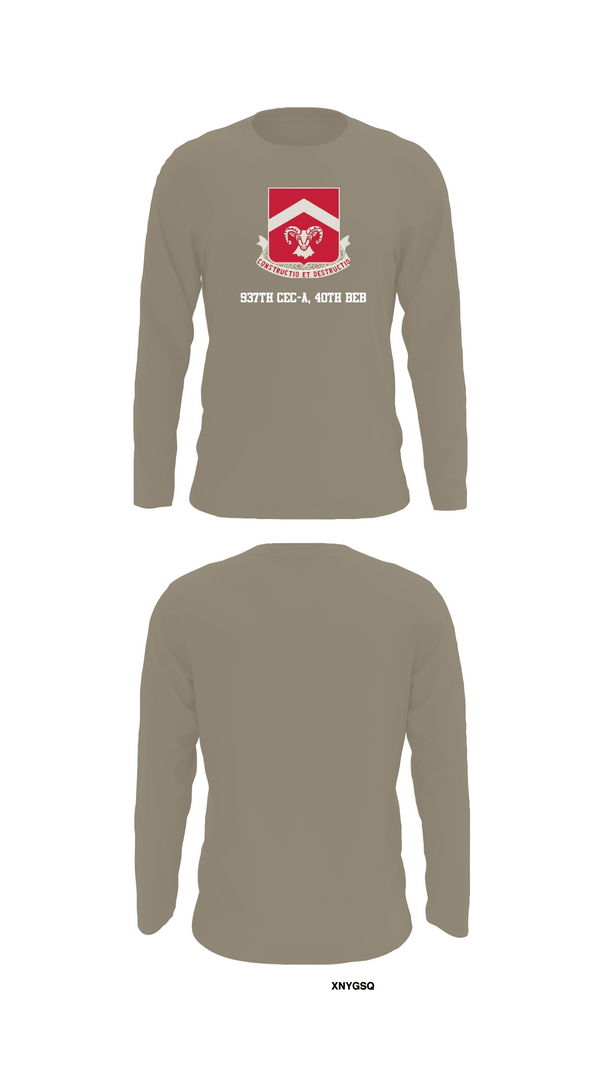 Long Sleeve Performance Shirt, 937th CEC-A, 40th BEB, Army, Teamtime, Team time, sublimation, custom sports apparel, team uniforms, spirit wear, spiritwear, sports uniforms, custom shirts, team store, custom team store, fundraiser sports, apparel fundraiser