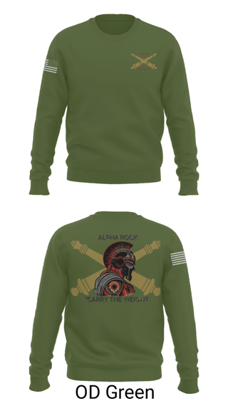 Crew Neck Sweatshirt, ALPHA ROCK, Army, Teamtime, Team time, sublimation, custom sports apparel, team uniforms, spirit wear, spiritwear, sports uniforms, custom shirts, team store, custom team store, fundraiser sports, apparel fundraiser