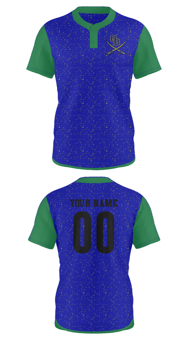 Two Button Softball Jersey, Conquistadors, Softball, Teamtime, Team time, sublimation, custom sports apparel, team uniforms, spirit wear, spiritwear, sports uniforms, custom shirts, team store, custom team store, fundraiser sports, apparel fundraiser