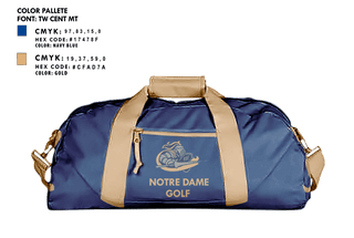 Duffle Bag, Notre Dame Catholic High School Golf, Golf, Teamtime, Team time, sublimation, custom sports apparel, team uniforms, spirit wear, spiritwear, sports uniforms, custom shirts, team store, custom team store, fundraiser sports, apparel fundraiser