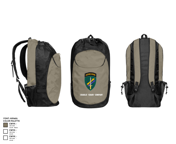 Gear Bag, Charlie “Chaos” Company, , Teamtime, Team time, sublimation, custom sports apparel, team uniforms, spirit wear, spiritwear, sports uniforms, custom shirts, team store, custom team store, fundraiser sports, apparel fundraiser