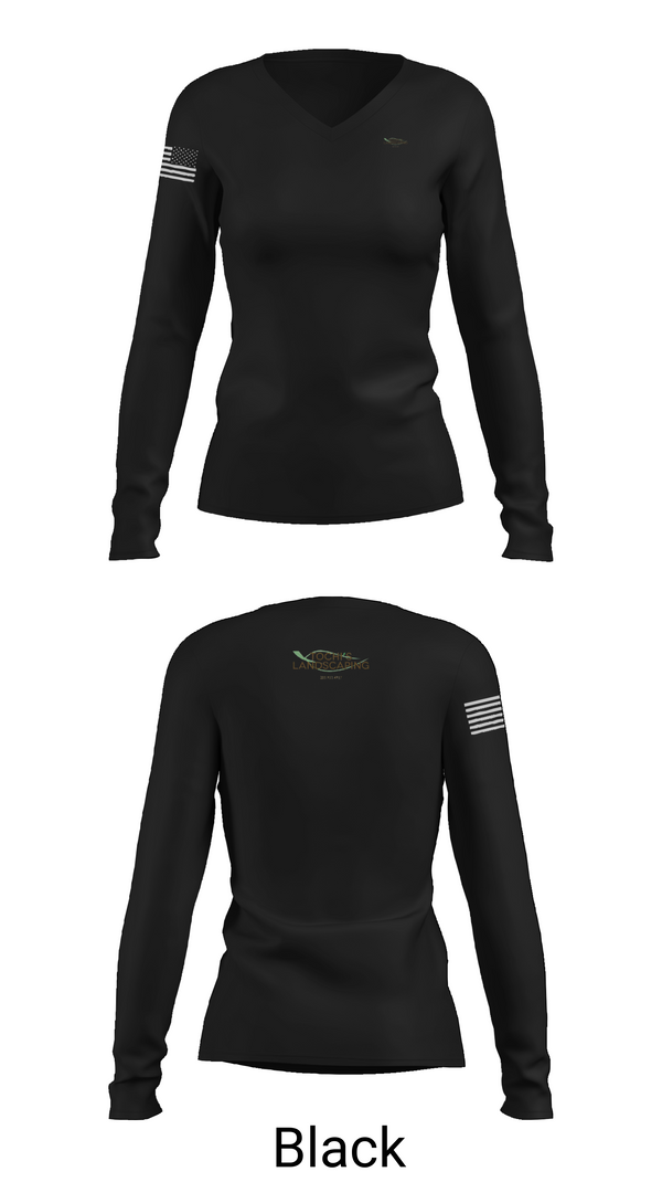 Womens Long Sleeve Vneck Shirt, Tochi’s Landscaping, , Teamtime, Team time, sublimation, custom sports apparel, team uniforms, spirit wear, spiritwear, sports uniforms, custom shirts, team store, custom team store, fundraiser sports, apparel fundraiser
