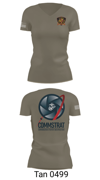 12th MLR COMMSTRAT 81672538 Women's Short Sleeve V-neck Shirt - 68
