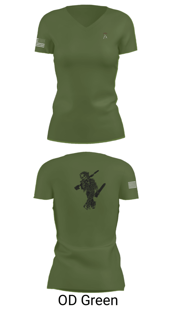 Womens Short Sleeve Vneck Shirt, 2-5 CAV Snipers, Army, Teamtime, Team time, sublimation, custom sports apparel, team uniforms, spirit wear, spiritwear, sports uniforms, custom shirts, team store, custom team store, fundraiser sports, apparel fundraiser