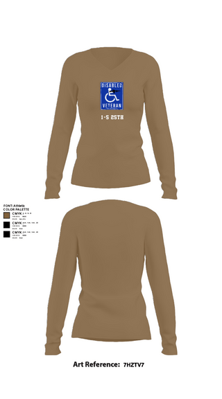 Womens Long Sleeve Vneck Shirt, 1-5 25th, Army, Teamtime, Team time, sublimation, custom sports apparel, team uniforms, spirit wear, spiritwear, sports uniforms, custom shirts, team store, custom team store, fundraiser sports, apparel fundraiser