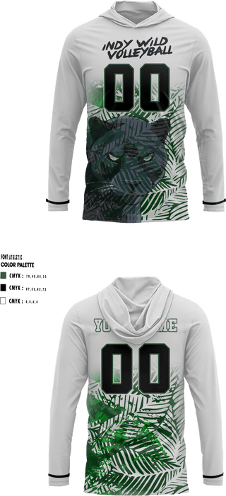 Short Sleeve Performance Shirt with hood, Indy Wild Volleyball, Women's Volleyball, Teamtime, Team time, sublimation, custom sports apparel, team uniforms, spirit wear, spiritwear, sports uniforms, custom shirts, team store, custom team store, fundraiser sports, apparel fundraiser