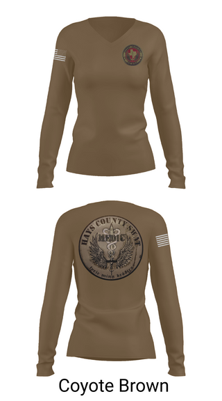 Womens Long Sleeve Vneck Shirt, Hays County SWAT, Police, Teamtime, Team time, sublimation, custom sports apparel, team uniforms, spirit wear, spiritwear, sports uniforms, custom shirts, team store, custom team store, fundraiser sports, apparel fundraiser