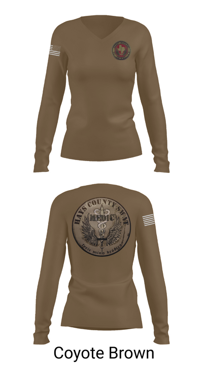 Hays County SWAT 65771365 Women's Long Sleeve V-neck Shirt - 16