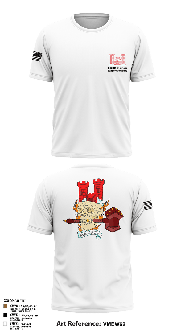Old School Cotton Feel Shirt, 642nd Engineer Support Company642ND Engineer Support Company, Army, Teamtime, Team time, sublimation, custom sports apparel, team uniforms, spirit wear, spiritwear, sports uniforms, custom shirts, team store, custom team store, fundraiser sports, apparel fundraiser