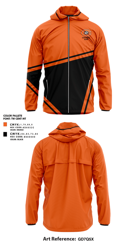 Windbreaker, Coalinga High School Band, Spirit Store, Teamtime, Team time, sublimation, custom sports apparel, team uniforms, spirit wear, spiritwear, sports uniforms, custom shirts, team store, custom team store, fundraiser sports, apparel fundraiser