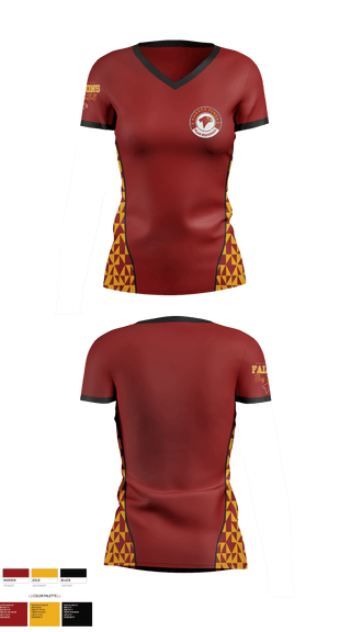 Womens Short Sleeve Vneck Shirt, Falcons Girls Flag Football, , Teamtime, Team time, sublimation, custom sports apparel, team uniforms, spirit wear, spiritwear, sports uniforms, custom shirts, team store, custom team store, fundraiser sports, apparel fundraiser