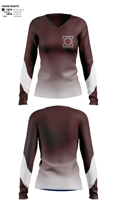 TriggeredUp.com 76062487 Women's Long Sleeve V-neck Shirt - 1