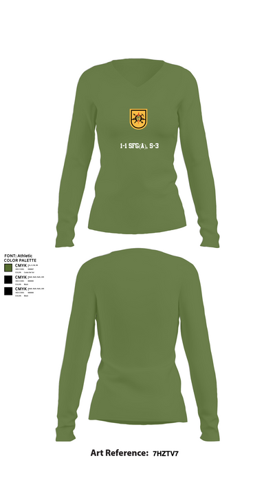 1-1 SFG(A), S-3 84488756 Women's Long Sleeve V-neck Shirt - 42