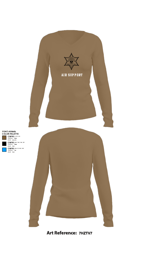 Womens Long Sleeve Vneck Shirt, Air Support, , Teamtime, Team time, sublimation, custom sports apparel, team uniforms, spirit wear, spiritwear, sports uniforms, custom shirts, team store, custom team store, fundraiser sports, apparel fundraiser