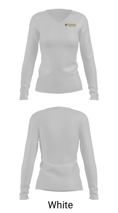 Glencoe High School Cross Country 9473724 Women's Long Sleeve V-neck Shirt - 16