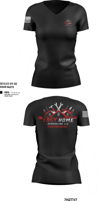 Womens Short Sleeve Vneck Shirt, Logy home construction & renovation LLC, , Teamtime, Team time, sublimation, custom sports apparel, team uniforms, spirit wear, spiritwear, sports uniforms, custom shirts, team store, custom team store, fundraiser sports, apparel fundraiser