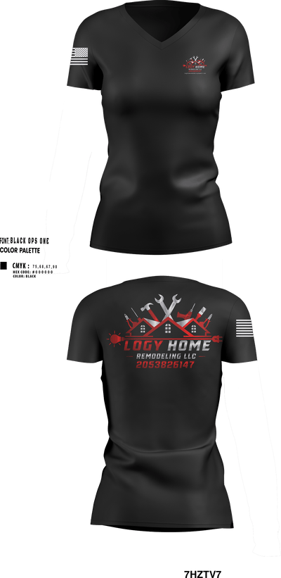 Logy home construction & renovation LLC 22235711 Women's Short Sleeve V-neck Shirt - 28