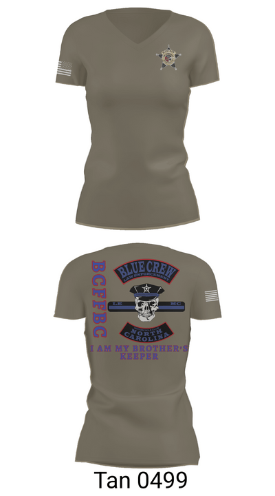 Bluecrew law enforcement motorcycle club 56909917 Women's Short Sleeve V-neck Shirt - 65