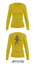 West Virginia University Track 13557835 Women's Long Sleeve V-neck Shirt - 20