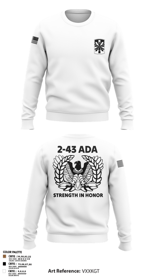 Crew Neck Sweatshirt, 2/43 ADA, Army, Teamtime, Team time, sublimation, custom sports apparel, team uniforms, spirit wear, spiritwear, sports uniforms, custom shirts, team store, custom team store, fundraiser sports, apparel fundraiser