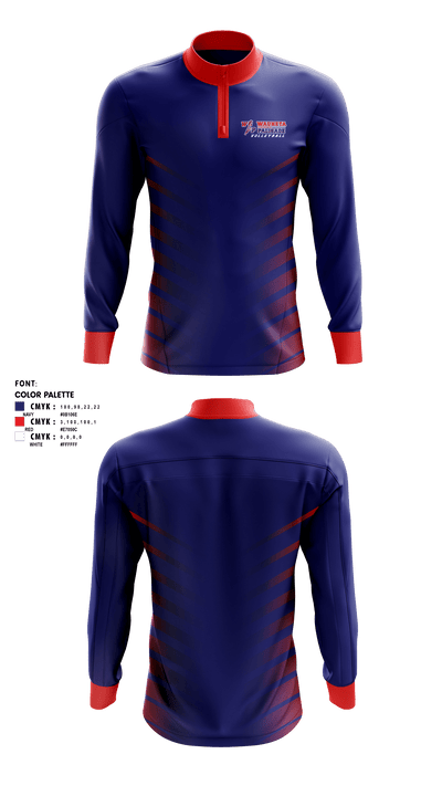 Wauneta-Palisade High School Volleyball 90886110 Quarter Zip Jacket - 1