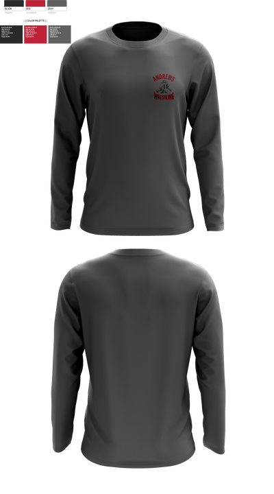 Andrews Wildcats 74502940 Long Sleeve Rash Guard Shirt - 3