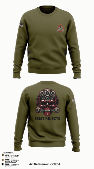 Crew Neck Sweatshirt, 531st Hospital Center, Army, Teamtime, Team time, sublimation, custom sports apparel, team uniforms, spirit wear, spiritwear, sports uniforms, custom shirts, team store, custom team store, fundraiser sports, apparel fundraiser