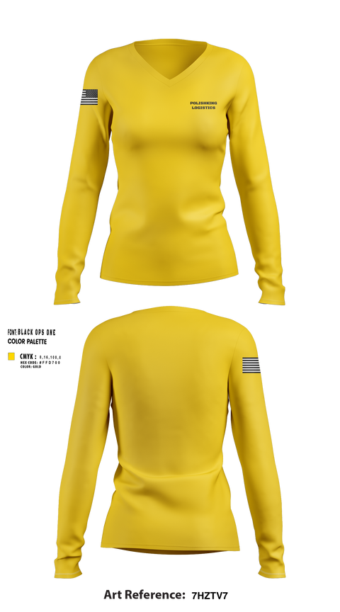 Womens Long Sleeve Vneck Shirt, Polishkinglogistics, , Teamtime, Team time, sublimation, custom sports apparel, team uniforms, spirit wear, spiritwear, sports uniforms, custom shirts, team store, custom team store, fundraiser sports, apparel fundraiser