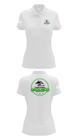 Womens Short Sleeve Performance Polo, Thriving Grounds Landscaping, , Teamtime, Team time, sublimation, custom sports apparel, team uniforms, spirit wear, spiritwear, sports uniforms, custom shirts, team store, custom team store, fundraiser sports, apparel fundraiser